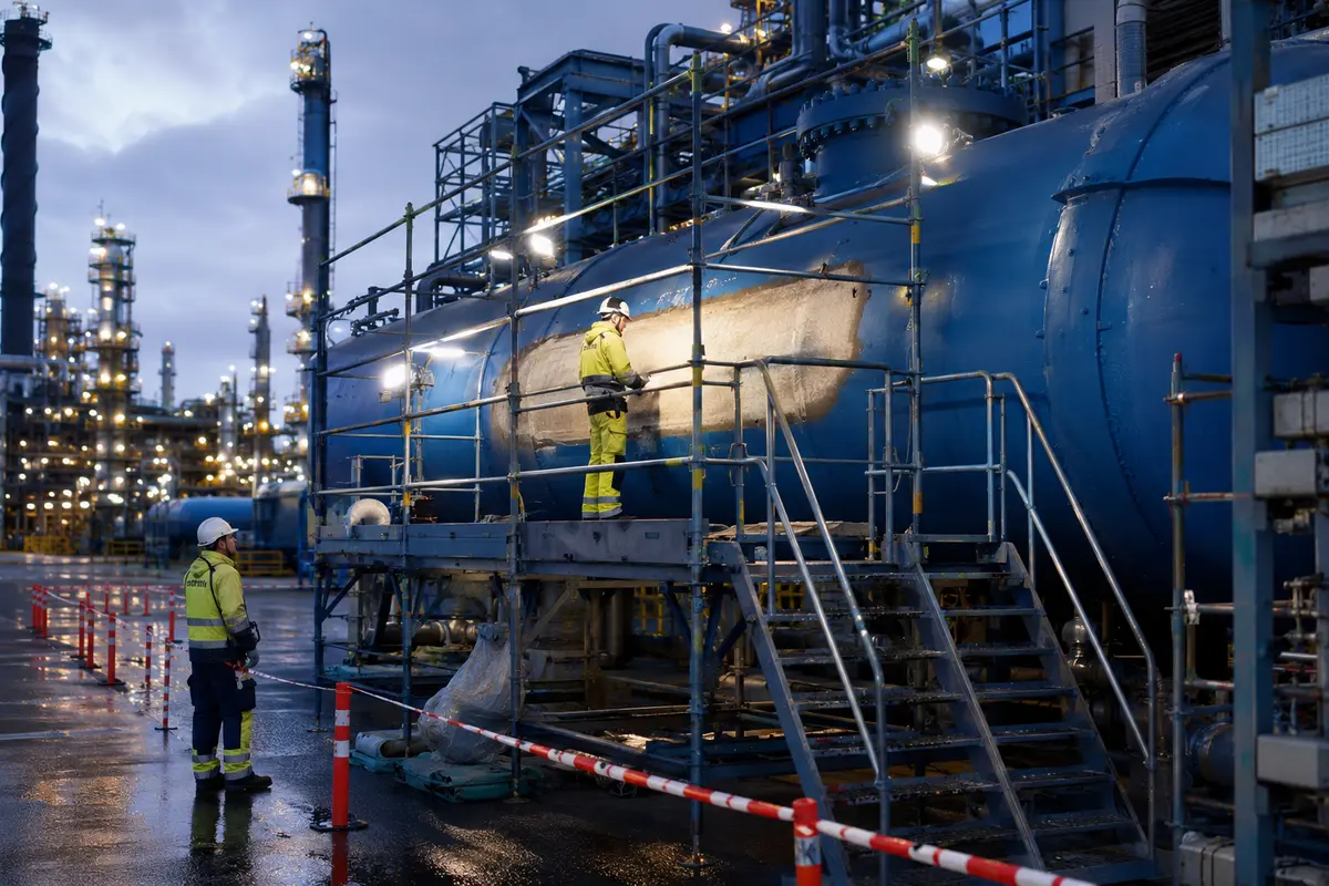 Trycksatta anordningar med rör, ventiler och industriell utrustning